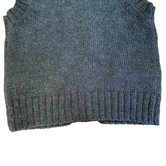 Ann Taylor LOFT Gray Wool Button-up Sweater Vest w/ Faux Fur Collar Women Size M - Picture 9 of 10